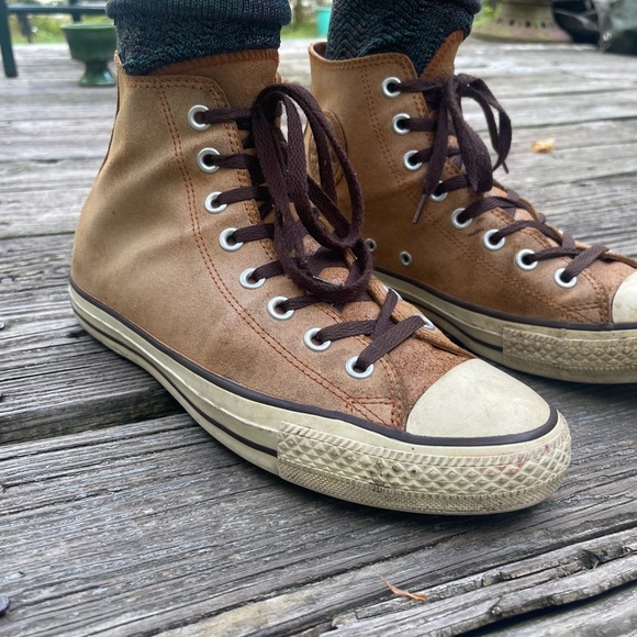 Converse Chuck Taylor All Star 'Auburn' Leather High Top Sneakers - Men's 9 - Picture 11 of 15